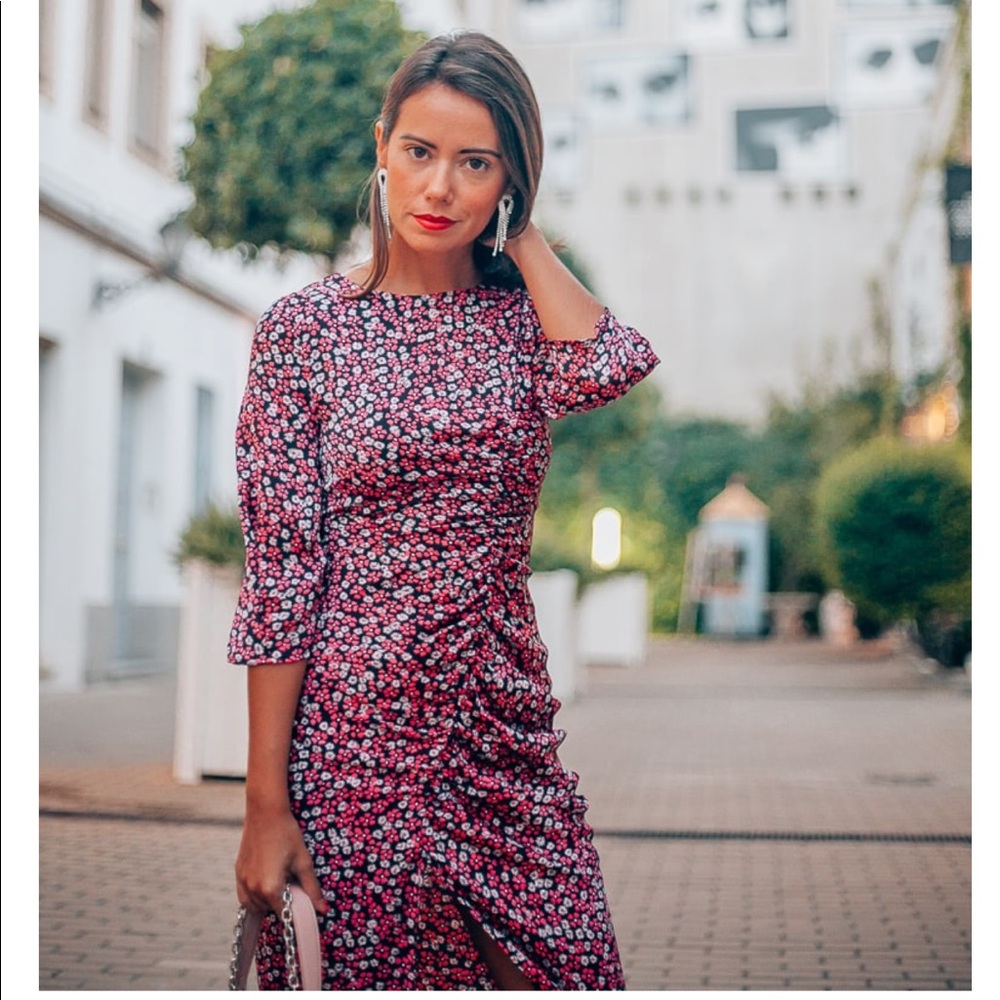 New Zara Ruched Dress Blogger Fav